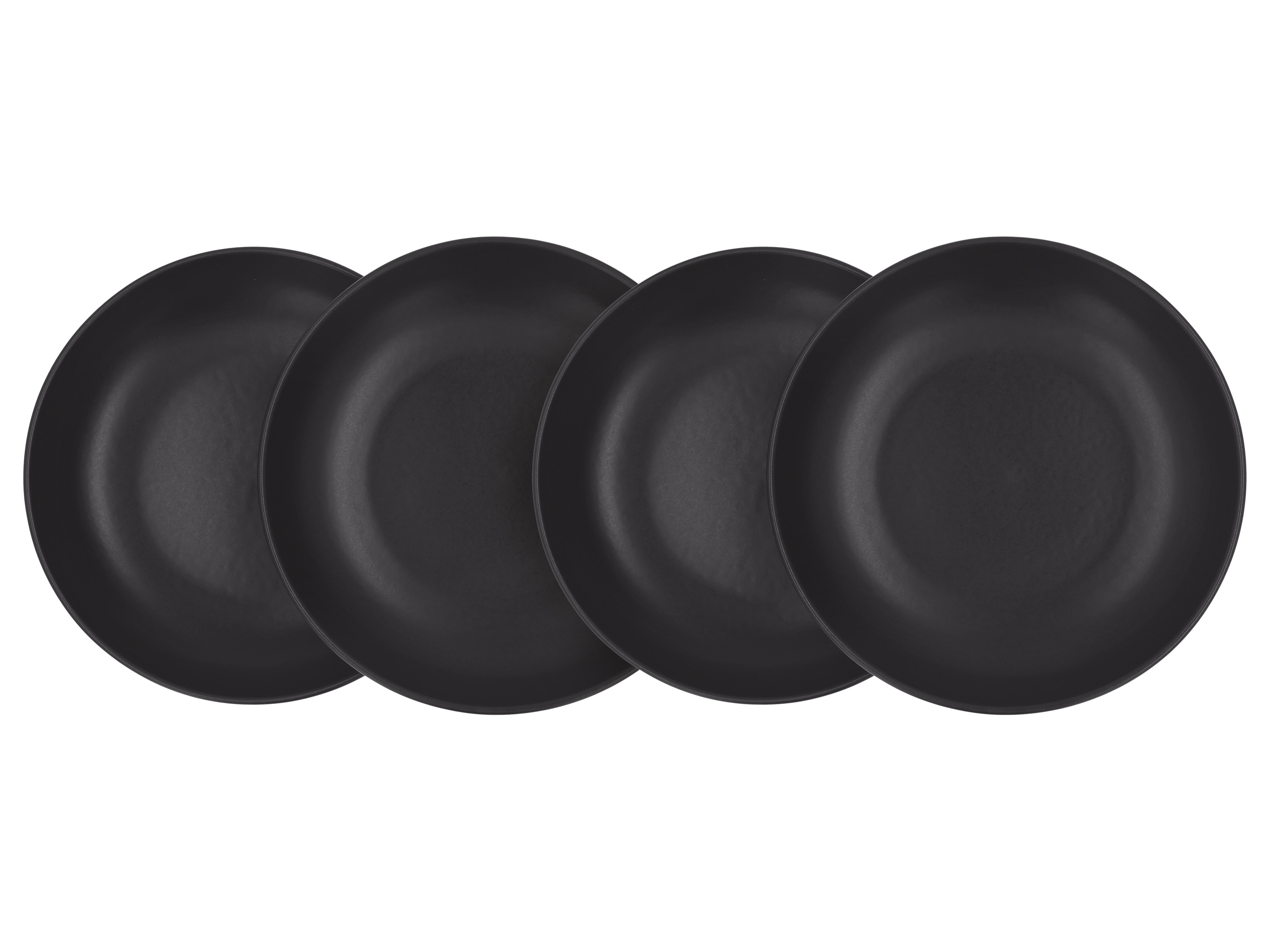 SILVERCREST® Speiseteller- Suppenteller-Set, 4-teilig (Schwarz)""