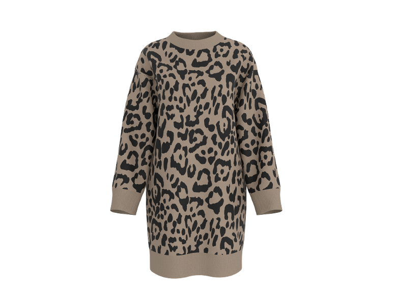 Pulloverkleid mit Leopardenmuster