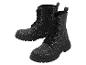 Schwarze Kinderstiefel mit bunten Sprenkeln und Schnürsenkeln