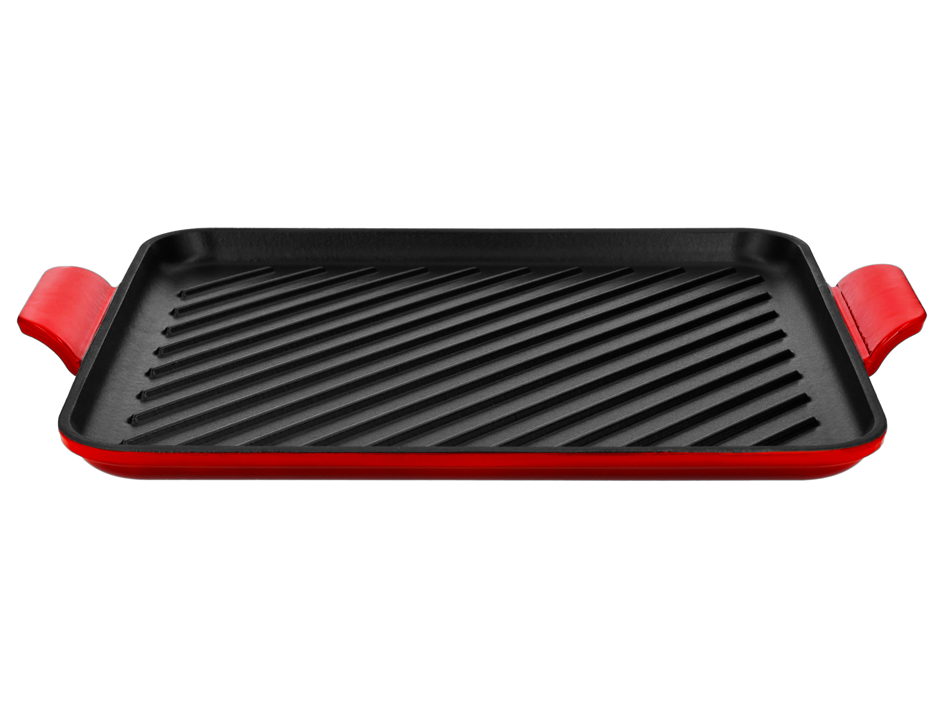 SILVERCREST® Premium-Gusseisenpizzaplatte Ø 31 cm Premium-Gusseisengrillplatte L 36,0 x B 26,0 cm (Grillplatte/rot)