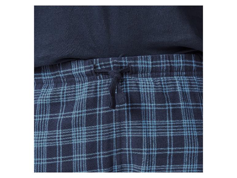 Blaue karierte Pyjamahose mit Kordelzug