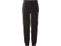 Schwarze Jogginghose mit Kordelzug und weißem Aufdruck auf dem Bein.