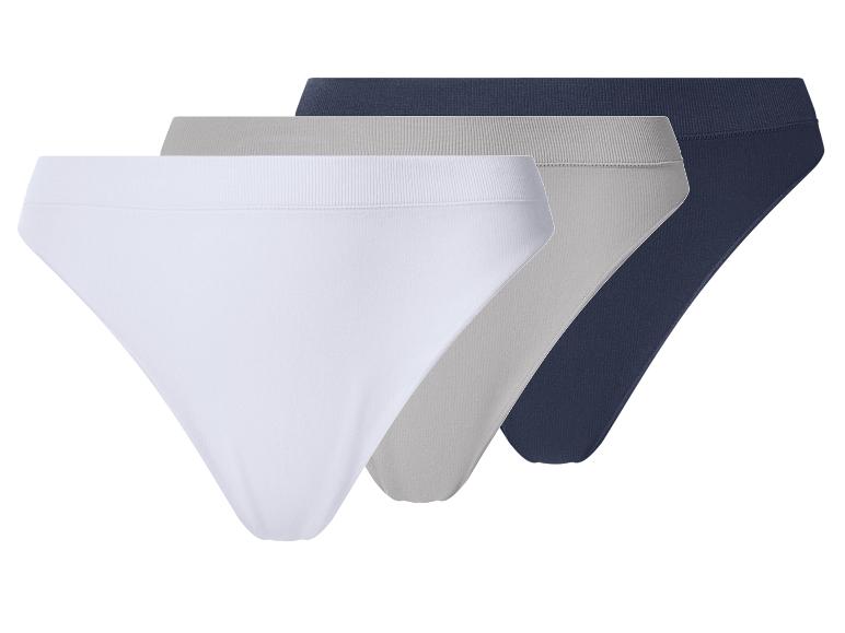 Damen Gerippte Strings, 3 Stück