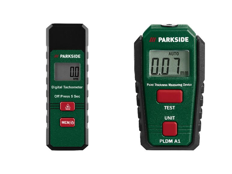PARKSIDE Digital-Tachometer und Lackschichtdickenmessgerät.
