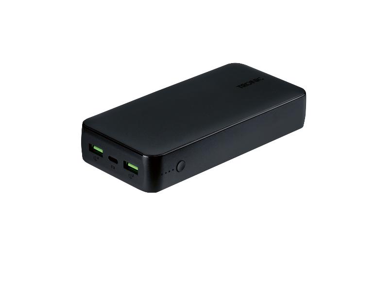 Schwarze TRONIC Powerbank mit mehreren USB-Anschlüssen