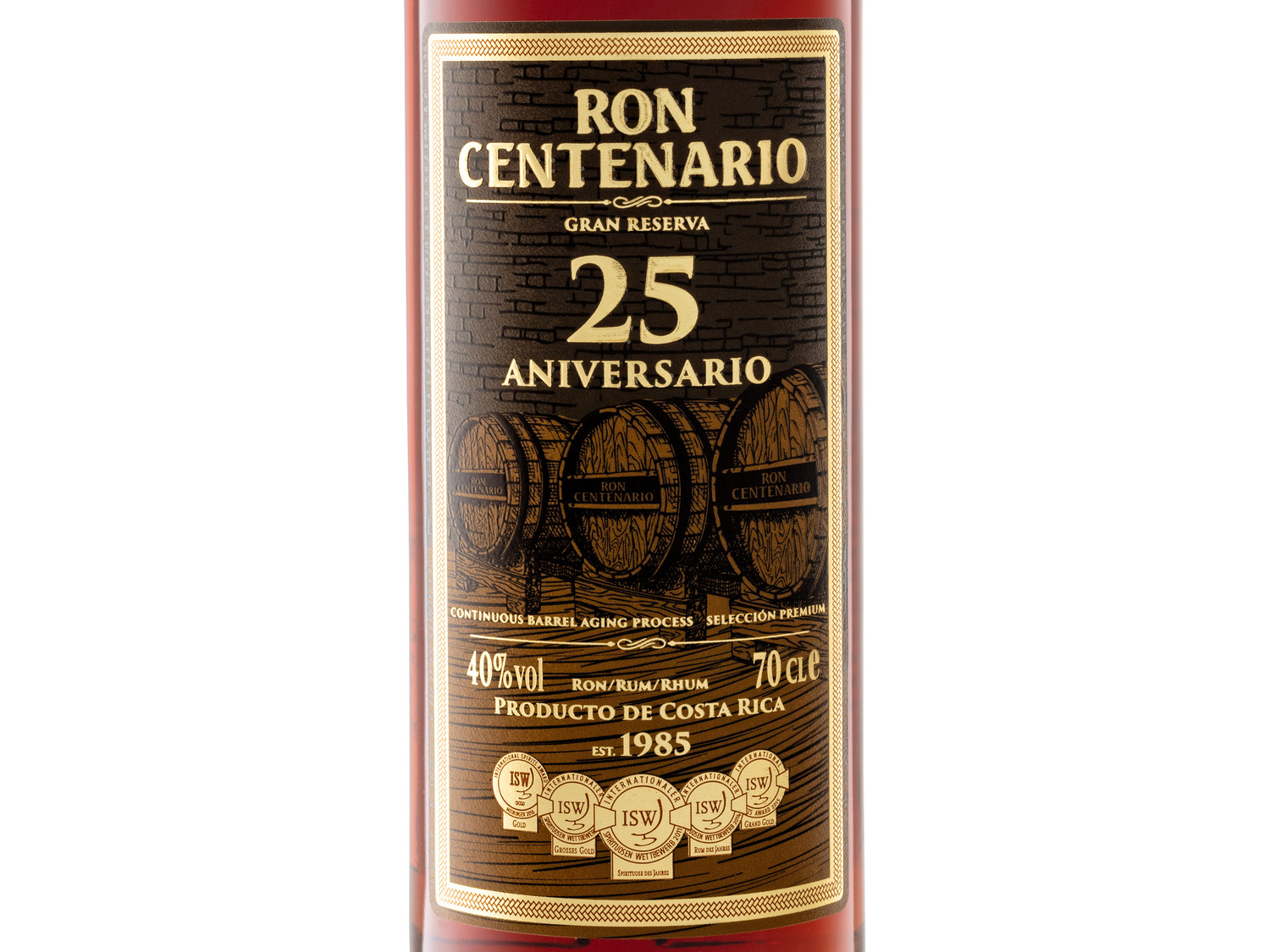 Ron Centenario Rum 25 Gran Reserva mit Geschenkbox 40%…