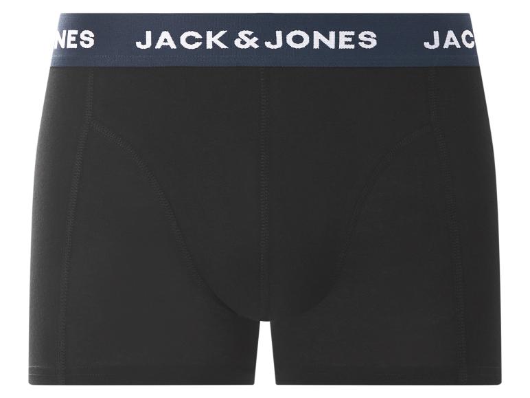 Schwarze Boxershorts mit blauem Bund und weißem Text