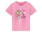 Rosa kurzärmeliges Kinder-T-Shirt mit Welpenaufdruck und dem Text „One of a kind“.