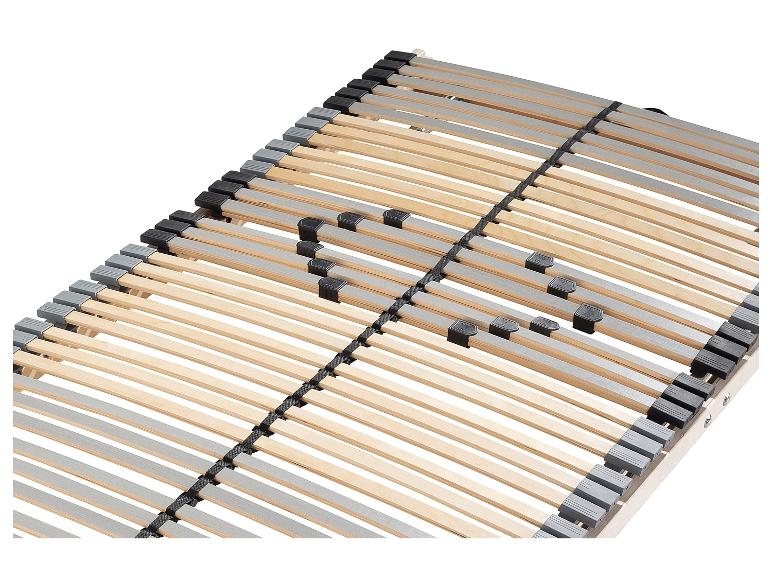 Lattenrost aus Holz mit Härtegradverstellung im Lendenbereich.