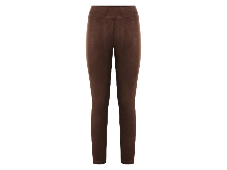 Damen-Leggings aus braunem Wildlederimitat
