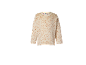 Cremefarbenes Fleece-Schlafoberteil für Kinder mit Bären-Allover-Print.