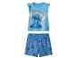 Mädchen-Pyjama-Set in Blau mit Stitch-Print-Oberteil und gemusterten Shorts
