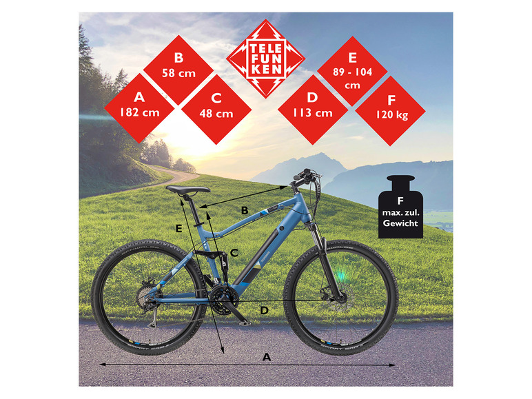 Gehe zu Vollbildansicht: TELEFUNKEN E-Bike Mountainbike »Aufsteiger M935«, MTB, 27,5 Zoll - Bild 4