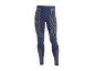Dunkelblaue Herren-Kompressionsleggings mit grauen Streifendetails.