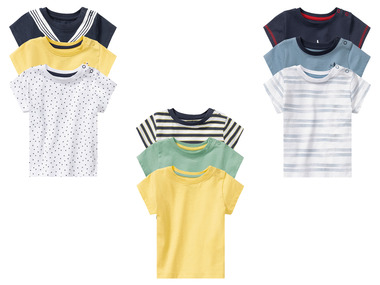 lupilu® Baby T-Shirt, reine Bio-Baumwolle, 3er Set