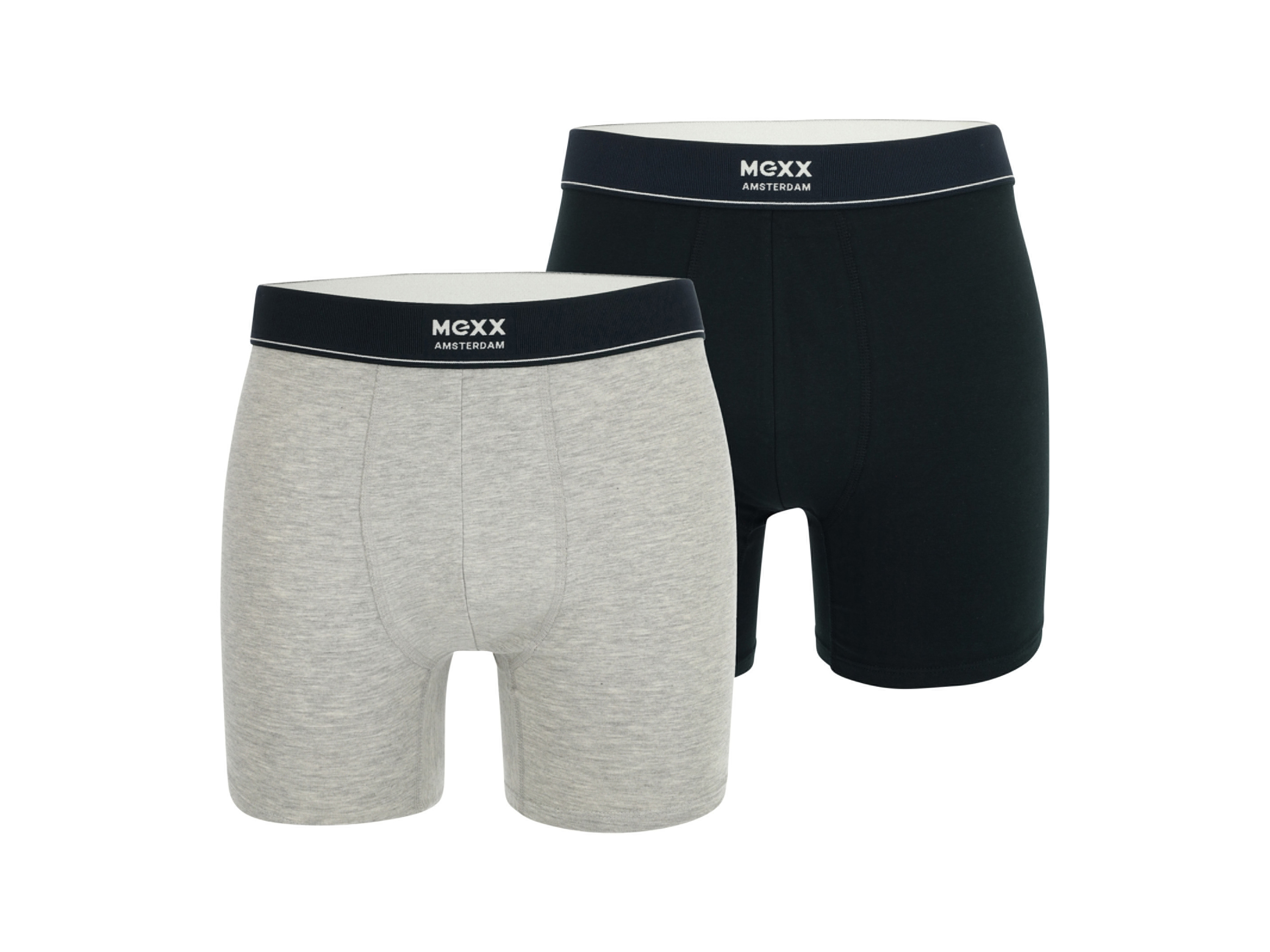 MEXX Herren Boxershorts, 2 Stück (navy/grau, L)