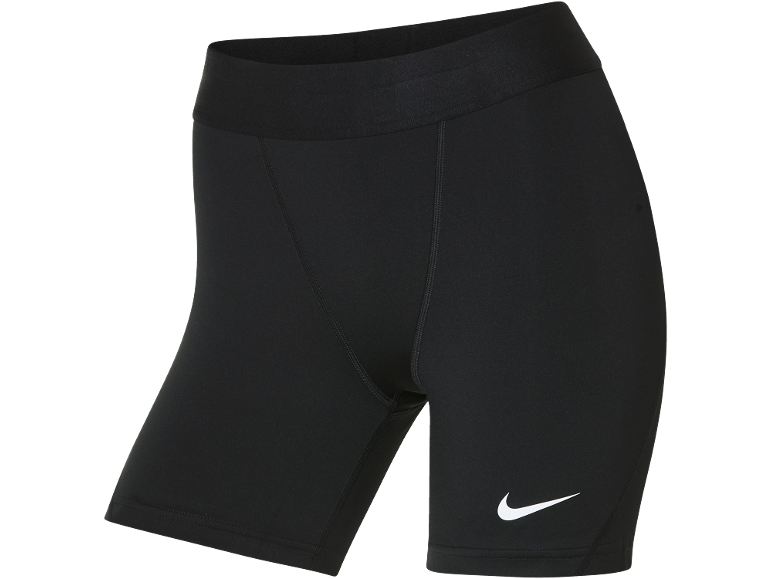 Schwarze Kompressionsshorts mit elastischem Bund und sichtbaren Nähten.