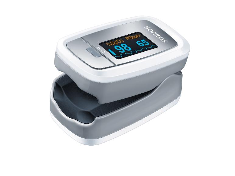Sanitas Pulsoximeter mit Digitalanzeige für SpO2 und PRbpm