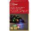 Livarno 40 LED mehrfarbige Lichterkette mit Batterien, um einen Tannenzweig gewickelt.