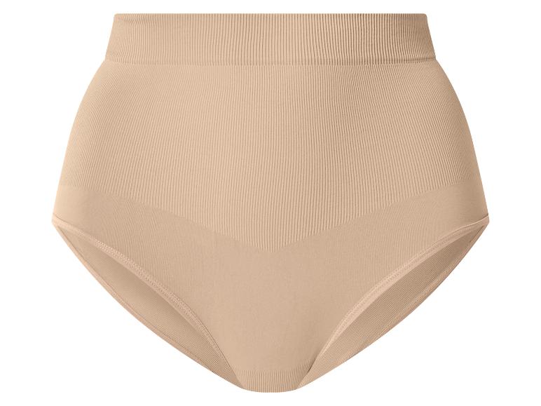 Nahtloser Damen-Slip mit hoher Taille in Beige.