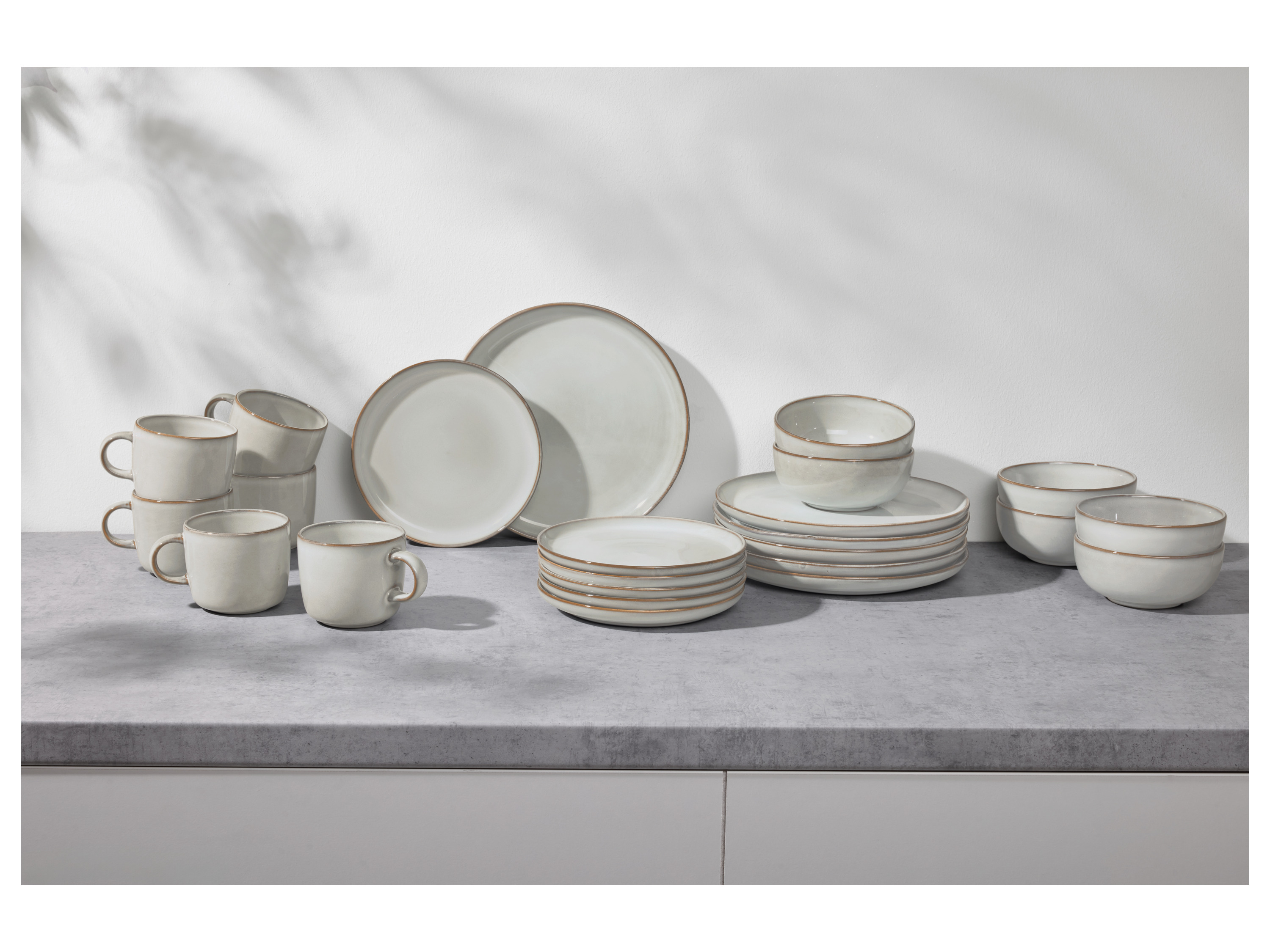 Thumbnail - SILVERCREST® Geschirrset, 24-teilig (Grau)