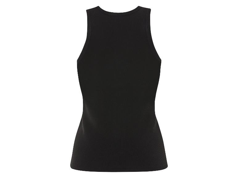 Schwarzes, geripptes Tanktop.