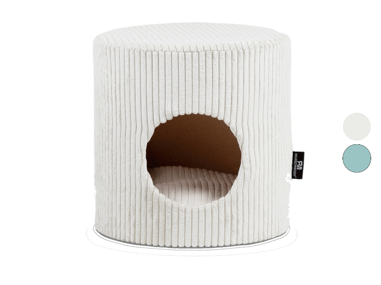 Beige Kissen-Höhle für Katzen aus Cord, Marke Rurascheneder.