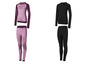 Zwei Sets Thermo-Unterwäsche, eins rosa und eins schwarz.