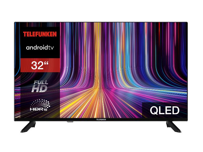 Ein 32 Zoll Telefunken QLED-Fernseher mit Android TV.