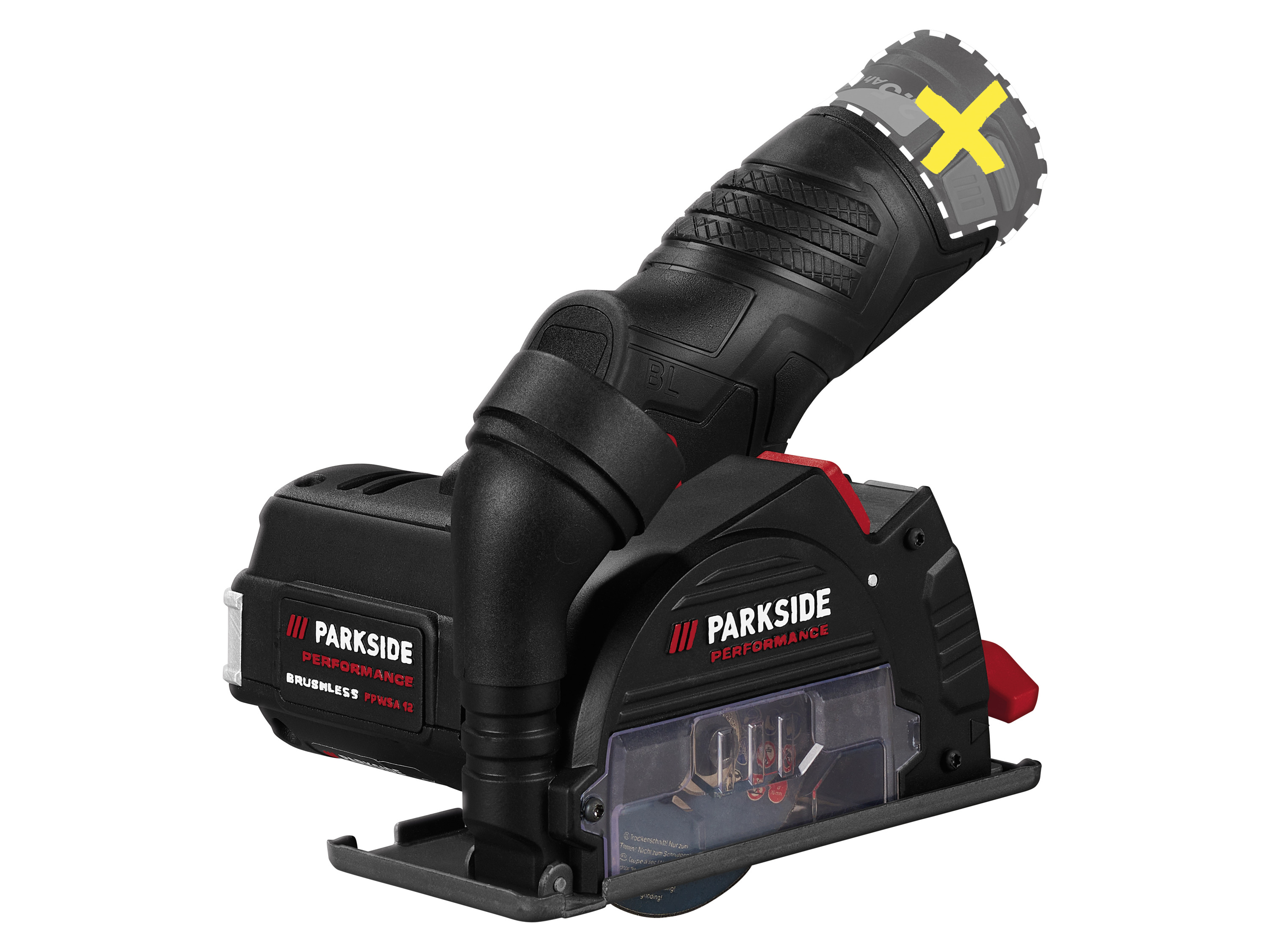 PARKSIDE PERFORMANCE® 12 V Akku-Winkelschleifer »PPWSA 12 A1«, ohne Akku und Ladegerät