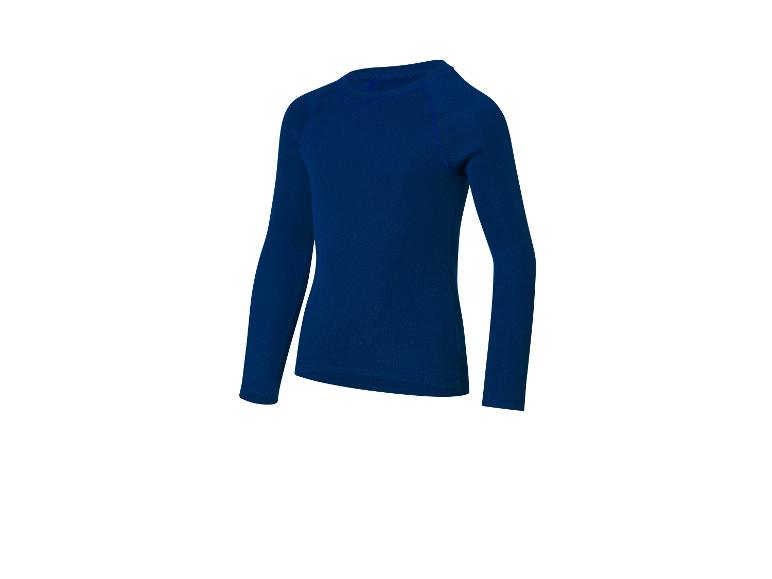 Blaues Langarmshirt mit Kontrastnähten.