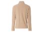 Eine beige Fleecejacke mit langen Ärmeln.