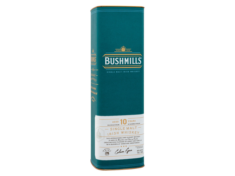 Irish Jahre Geschenkbox Malt mit BUSHMILLS Whiskey 40% Single Vol 10