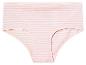 Rosa-weiße gestreifte Unterhose.