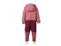 Rosa und bordeauxfarbener Kinderoverall mit reflektierenden Details, Rückansicht.