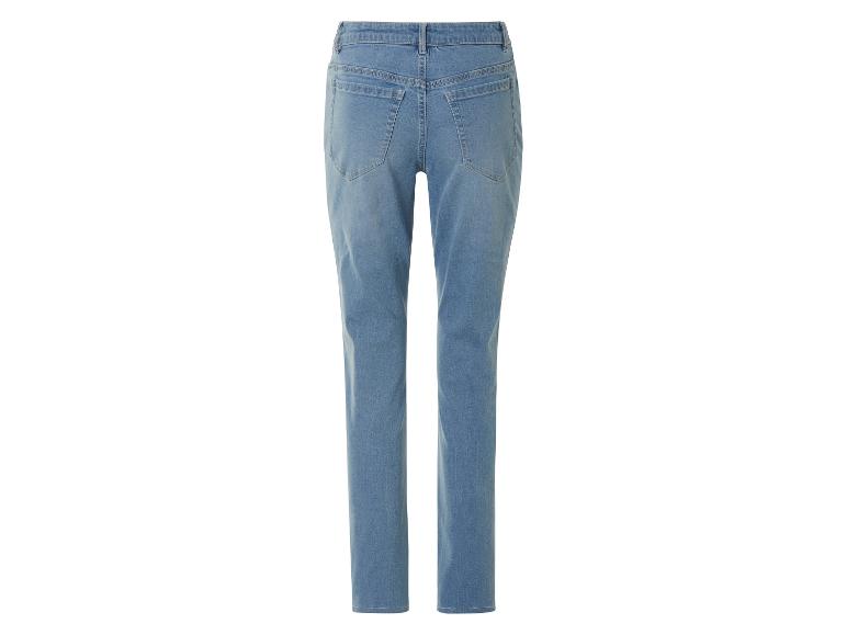 Schmale, gerade Jeans, hellblau.