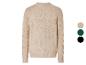 Beigefarbener Strickpullover mit langen Ärmeln