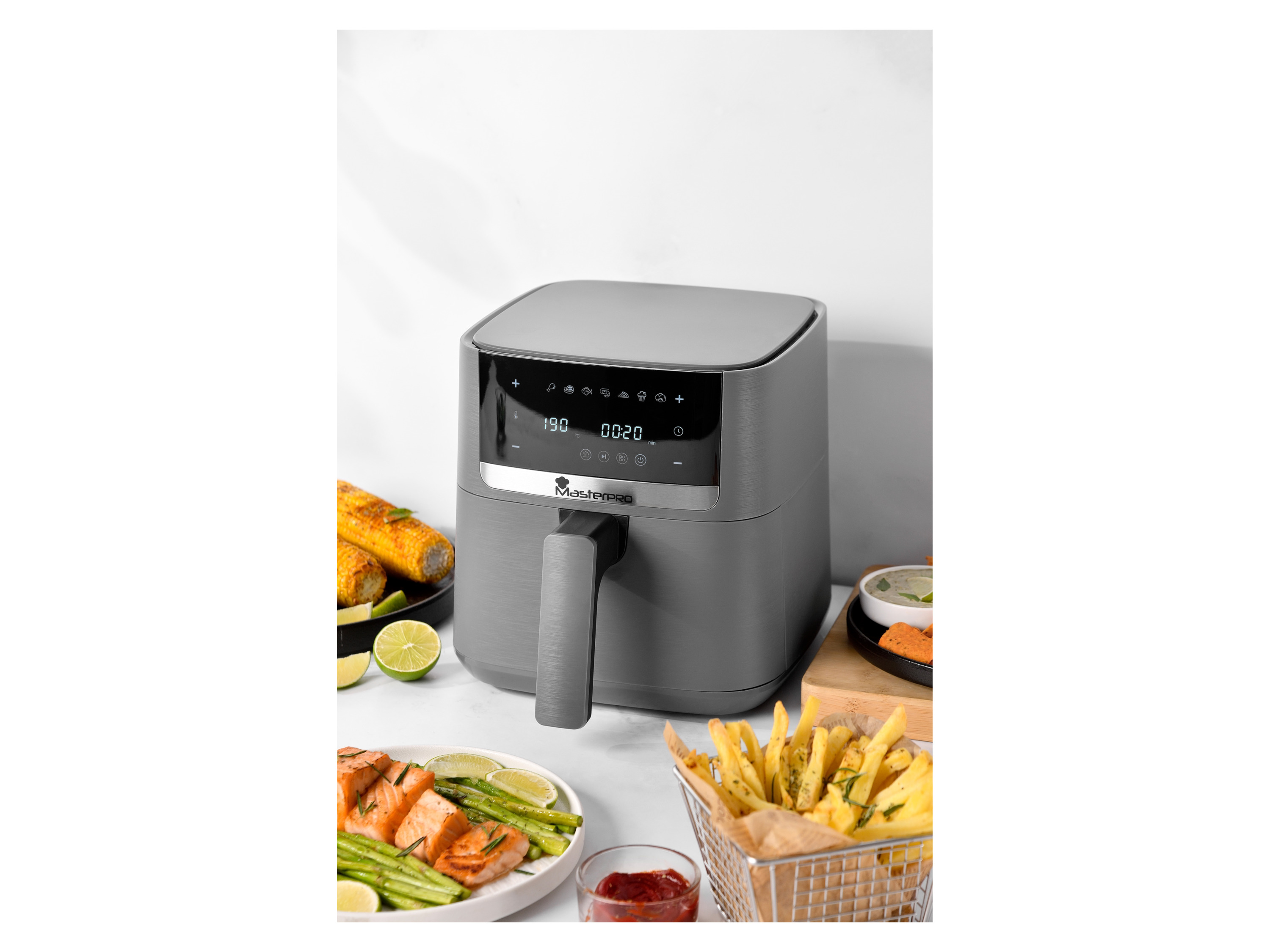 Thumbnail - Masterpro Heißluftfritteuse 4L 1350W Digital (Grau)""