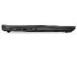 Seitenansicht eines schwarzen Laptops mit verschiedenen Anschlüssen: USB-C, USB-A, HDMI und Audiobuchse.