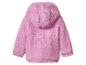 Rosa gestrickte Kinderstrickjacke mit Kapuze, Rückansicht.