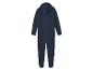Ein dunkelblauer Overall mit Kapuze.
