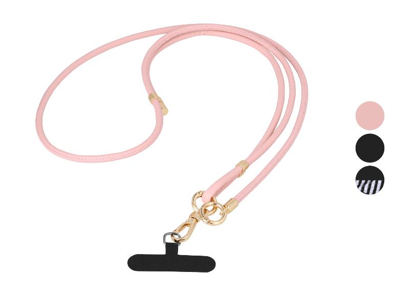 Rosa Handyband mit goldenen Details und schwarzem Patch, mit Farboptionen.