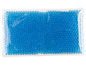 Ein blaues Gel-Kühlkissen mit Kügelchen.