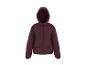 Bordeauxrote Kapuzen-Pufferjacke mit Frontreißverschluss