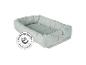 Gestepptes Babynest in Mintgrün mit dem Siegel „certified textiles acc. to EU standards“.