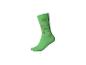 Grüne Socke mit Kleeblättern und Zahlen von 1 bis 5.