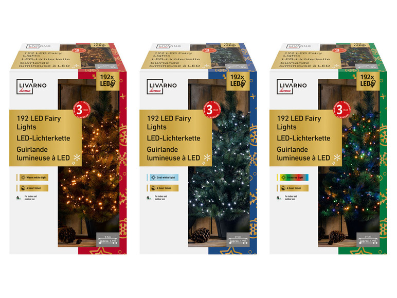 Gehe zu Vollbildansicht: LIVARNO home Lichterkette, 192 LEDs, mit Timer - Bild 1