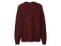 Bordeauxroter Strickpullover mit langen Ärmeln und Rundhalsausschnitt.