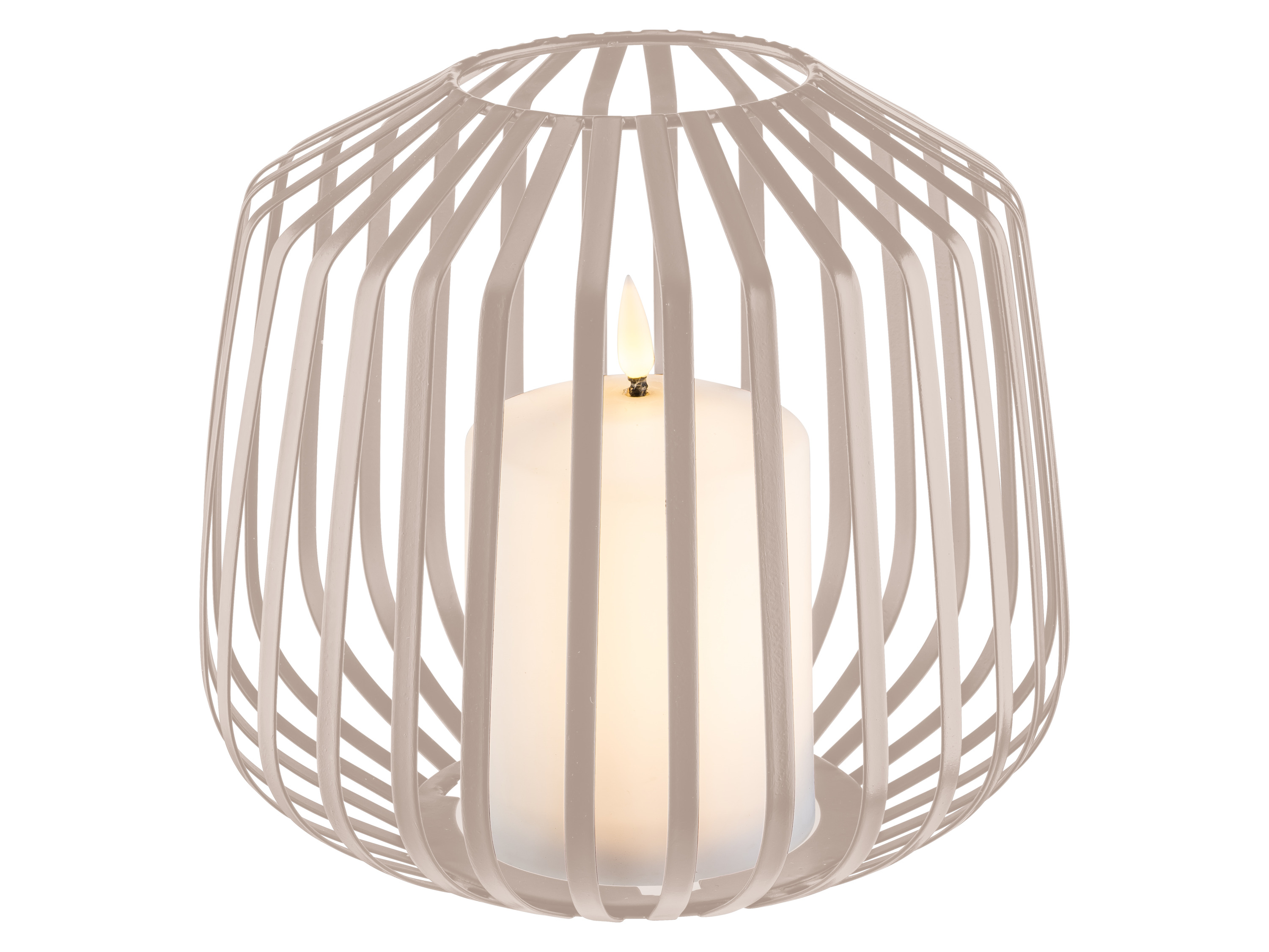 LIVARNO® LED-Kerze im Metallkorb (Beige)""