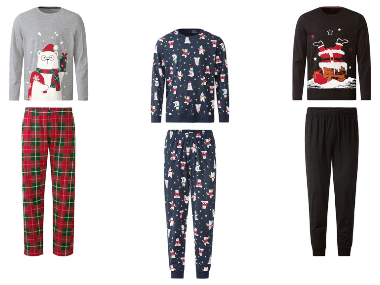Gehe zu Vollbildansicht: LIVERGY® Herren Pyjama mit weihnachtlichen Motiven - Bild 1